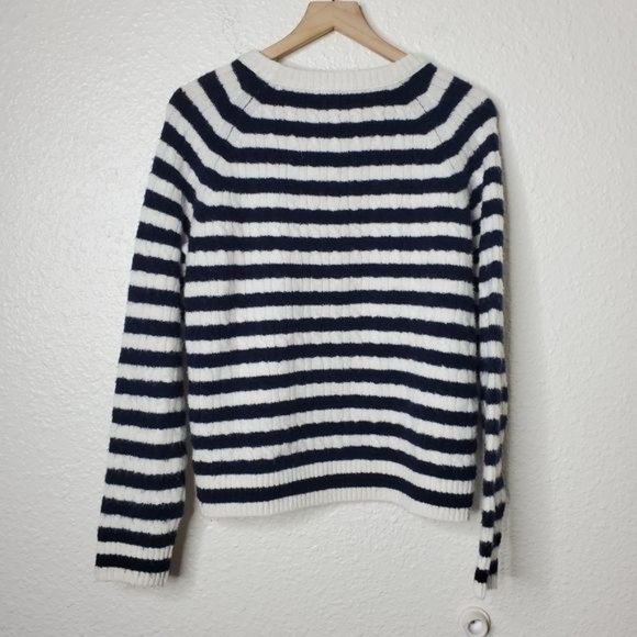 J.Crew Wool Stripe Side Button Sweater Medium - Picture 4 of 6